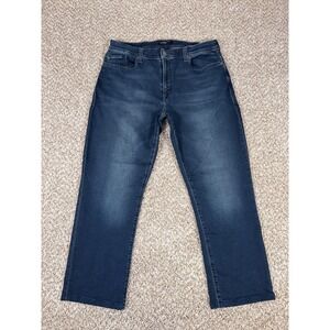 Fidelity Denim Jeans Mens 38 Jimmy Straight Leg Mid Rise Dark Blue Stretch 38x28